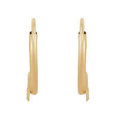 14k Gold Butterfly Hoop Earrings