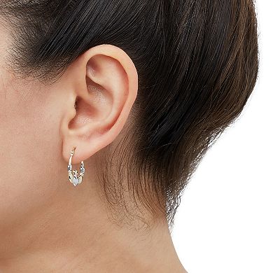 14k Gold Claddagh Hoop Earrings