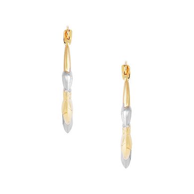 14k Gold Claddagh Hoop Earrings