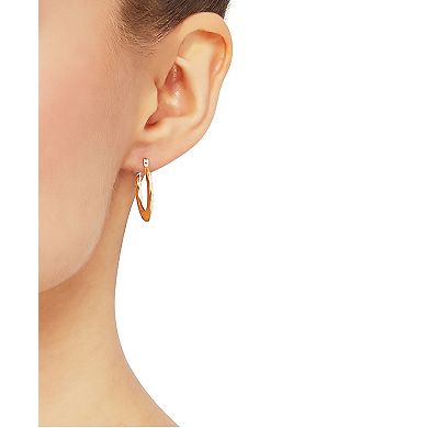 14k Gold Swirl Hoop Earrings