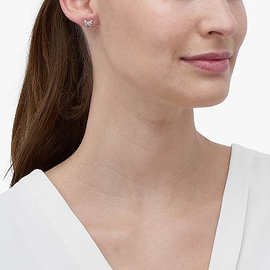 14k Gold Multi Crystal Butterfly Earrings