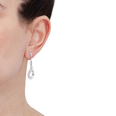 Sterling Silver 1/10 Carat T.W. Diamond Infinity Drop Earrings
