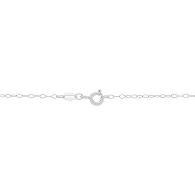 Sterling Silver 1/10 Carat T.W. Diamond Heart Cable Chain Pendant Necklace