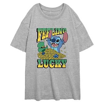 Disney's Lilo & Stitch Feeling Lucky Juniors' Oversized Graphic Tee