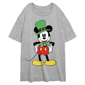 Disney's Mickey Mouse St. Patrick's Day Outfit Juniors' Oversized Graphic Tee