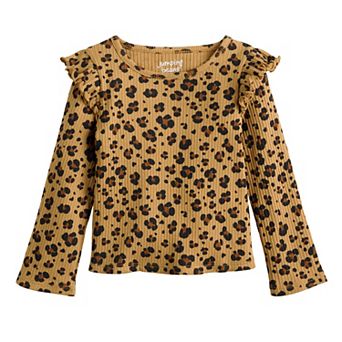 Girls 4-12 Jumping Beans® Ribbed Flutter Sleeve Top