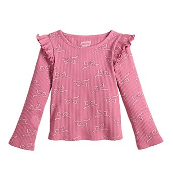 Girls 4-12 Jumping Beans® Ribbed Flutter Sleeve Top