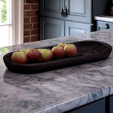 Studio 66 26-in. Black Wash Oval Tray