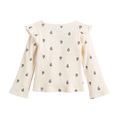 Baby & Toddler Girls Jumping Beans® Rib Flutter Sleeve Top