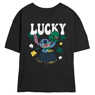 Disney's Lilo & Stitch Lucky Pot Of Gold Juniors' Skimmer Graphic Tee