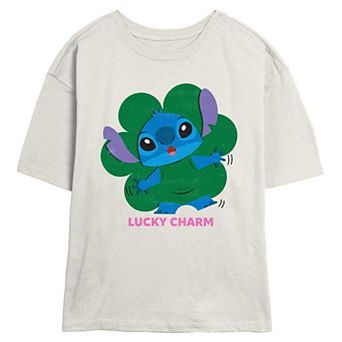 Disney's Lilo & Stitch Shamrock Lucky Charm Juniors' Skimmer Graphic Tee