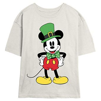 Disney's Mickey Mouse St. Patrick's Day Outfit Juniors' Skimmer Graphic Tee