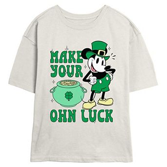 Disney's Mickey Mouse Make Your Own Luck Juniors' Skimmer Graphic Tee
