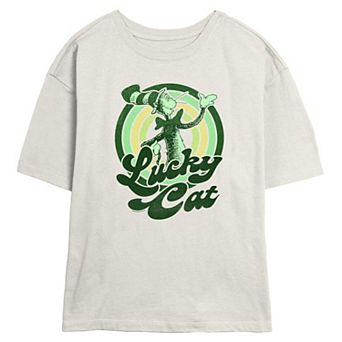 Juniors' Dr. Seuss The Cat In The Hat Lucky Cat Skimmer Graphic Tee