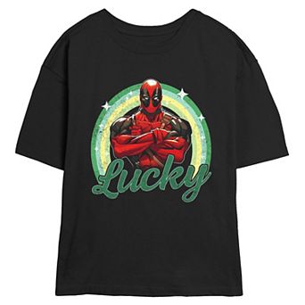 Juniors' Marvel Deadpool Lucky Skimmer Graphic Tee