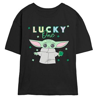 Juniors' Star Wars The Mandalorian The Child Lucky One Skimmer Graphic Tee