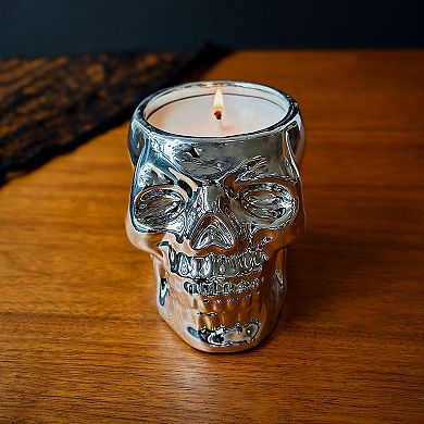 Celebrate Together Halloween Falling Leaves Skull Candle Holder