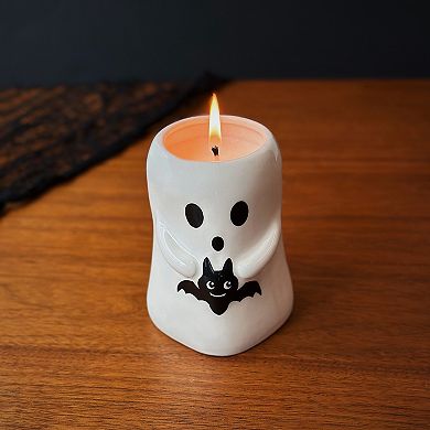 Celebrate Together Figural Ghost Candle with Bat Decoration