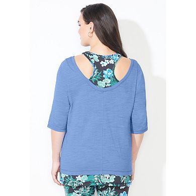 Catherines Women's Plus Size Petite Racerback Tank & Tunic Duet