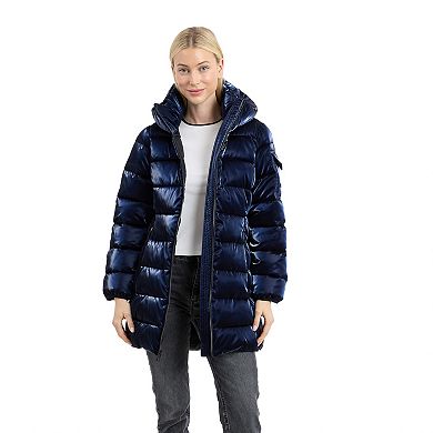 Woman's BCBGeneration Hooded Mid-Length Puffer Coat