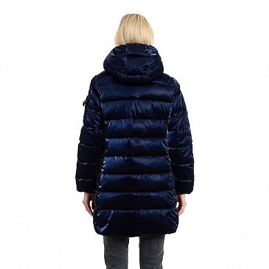 Woman's BCBGeneration Hooded Mid-Length Puffer Coat