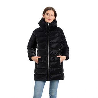 Woman's BCBGeneration Hooded Mid-Length Puffer Coat