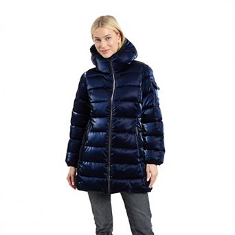 Woman's BCBGeneration Hooded Mid-Length Puffer Coat