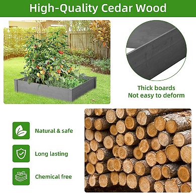 Raised Garden Bed Outdoor Wood Planter Box