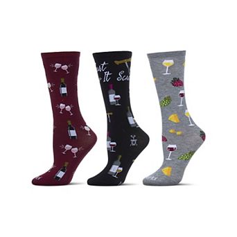 Boxed Wine 3 Pack Gift Set Crew Socks