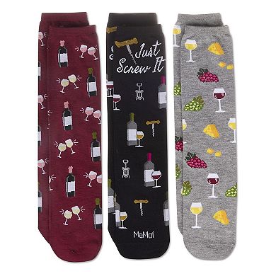 Boxed Wine 3 Pack Gift Set Crew Socks