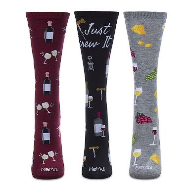 Boxed Wine 3 Pack Gift Set Crew Socks
