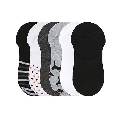 Women's 6 Pair Pack Dogs High Cut Liner Socks