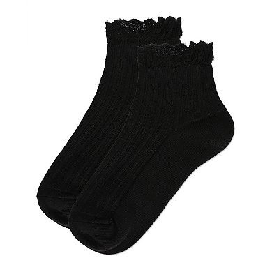 Girls' Crochet Ruffle Anklet Socks