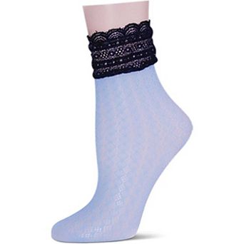 Diamond Floral Lace Ankle Socks