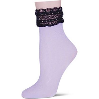 Diamond Floral Lace Ankle Socks