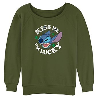 Disney's Lilo & Stitch Kiss Me I'm Lucky Juniors' Graphic Pullover
