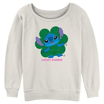 Disney's Lilo & Stitch Shamrock Lucky Charm Juniors' Graphic Pullover