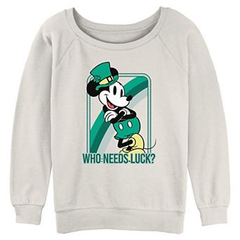 Disney's Mickey Mouse Who Needs Luck Juniors' Graphic Pullover