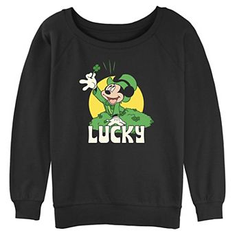 Disney's Mickey Mouse Lucky Shamrock Juniors' Graphic Pullover