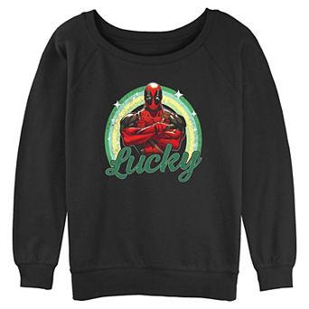 Juniors' Marvel Deadpool Lucky Graphic Pullover