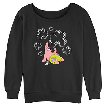 Juniors' Nickelodeon SpongeBob SquarePants Patrick Shamrock Bubbles Graphic Pullover