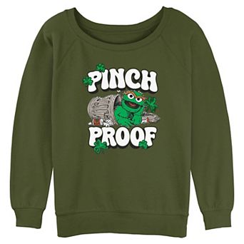 Juniors' PBS Kids Sesame Street Oscar The Grouch Pinch Proof Graphic Pullover