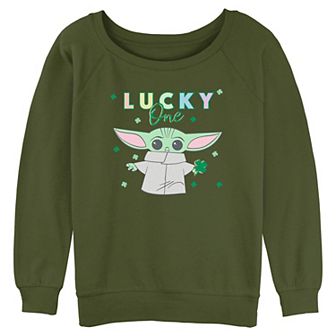 Juniors' Star Wars The Mandalorian The Child Lucky One Graphic Pullover