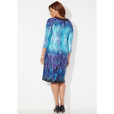 Catherines Women's Plus Size Petite Embellished Shift Dress