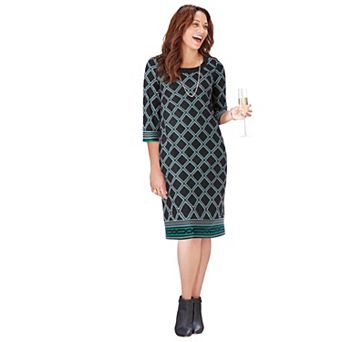 Catherines Women's Plus Size Petite Embellished Shift Dress