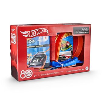 Kohl's Cares® Mattel 80th Anniversary Hot Wheels 2 pc Race Track, Vehicle & Book Bundle
