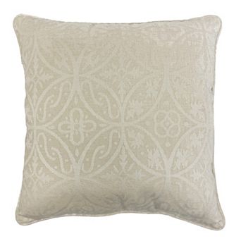 Cristal Cream Patterned Throw Pillow