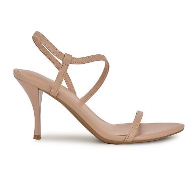 Nine West Cakely Women's Slip-On Almond Toe Heeled Dress Sandals