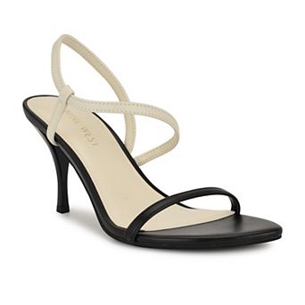 Nine West Cakely Women's Slip-On Almond Toe Heeled Dress Sandals