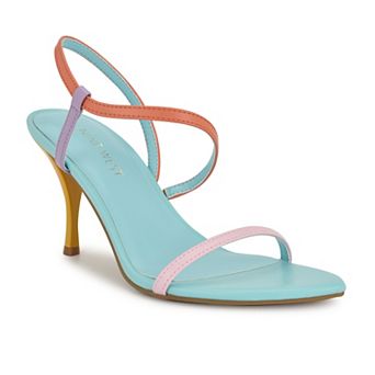 Nine West Cakely Women's Slip-On Almond Toe Heeled Dress Sandals